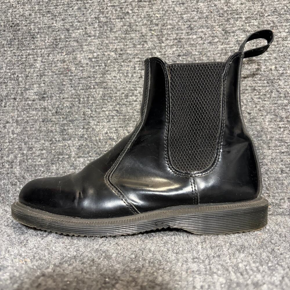 Dr. Martens Flora Smooth Black Leather 2976 Chelsea Pull On Ankle Boots Size 5